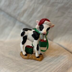 The Danbury Mint Christmas Baby Animal Ornament Collection Cow Calf